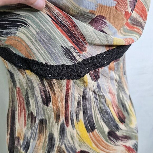 Anthropologie Deletta Abstract Draped Neck Sleeveless Top Size Small - Picture 5 of 9